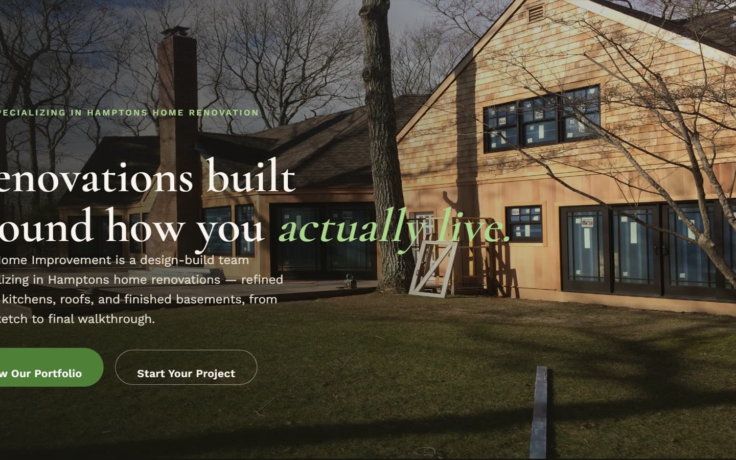 KBHI Home Improvement, a practice site — hero section
